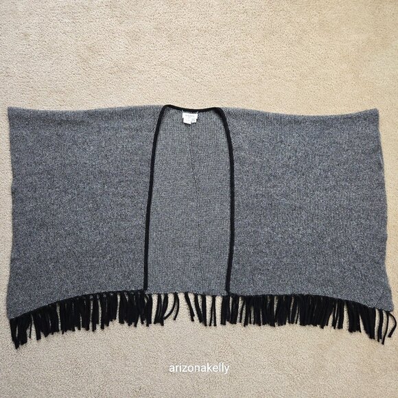 {{{Thick}}} Cashmere Wrap Birdseye Knit Black & White Symphony - Picture 1 of 14